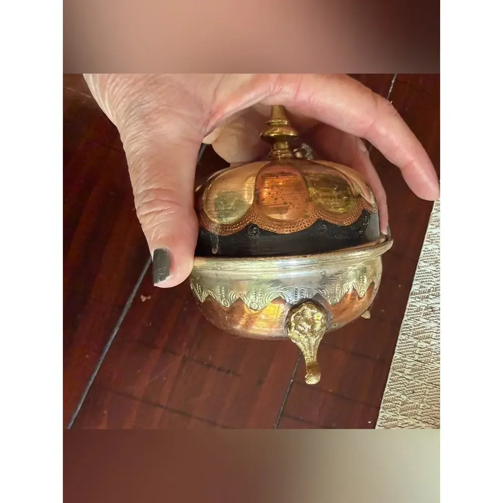 Multi metal copper brass covered container 4